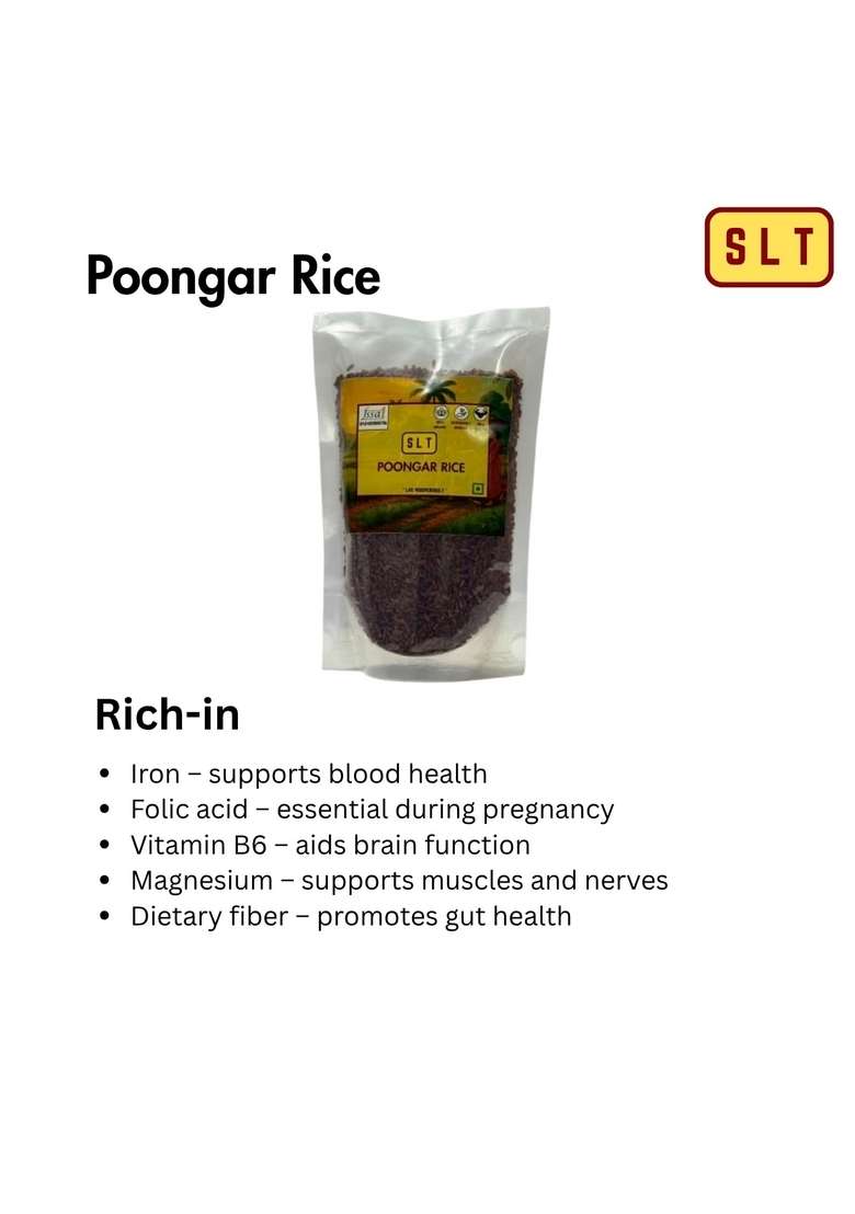 S L T – Poongar Rice 500G –Traditional Red | Naturally Grown Unpolished & Gluten-Free Rich In Iron Fibre Tamil Nadu Organic Variety - Indya