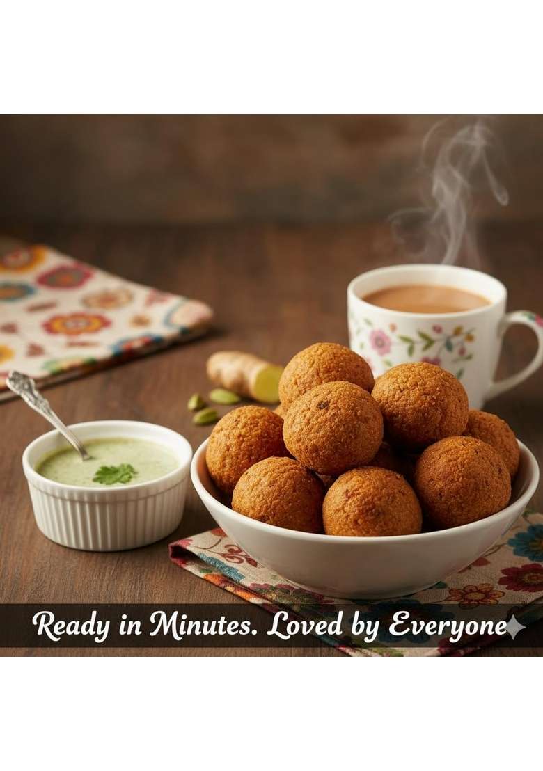 Gajanand Instant Dakor Gota Mix Flour, 400 Gm (Pack Of 4), Ready To Cook Gota, Gujarati Snack Food, For Healthy & Tasty Snacks/Breakfast + Free Rajwadi Garam (Inside Packet) - Indya