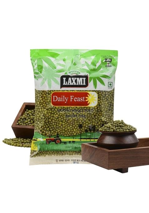 Laxmi Daily Feast Whole Green Moong Big 1 Kg | Desi Hari Mung For Sprouting Sabut