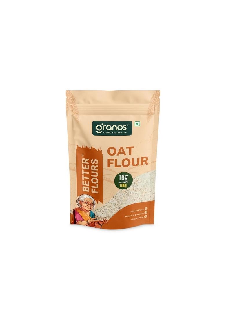 Granos Oat Flour 900G, Oats Atta Pouch, High In Protein & Fibre, Gluten Free, No Maida, Helps Weight Loss Diabetics, Artificial Preservatives Chemical 100% Whole Grain (Pack Of 1)