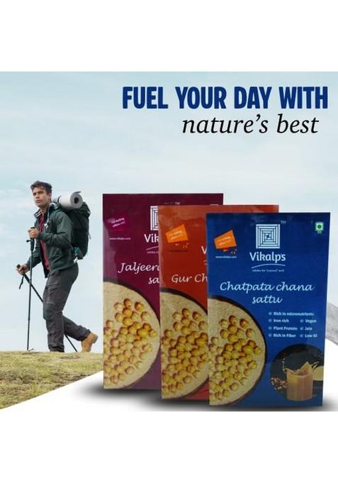 Vikalps Chatpata Chana Sattu | Flavoured Powder 100% Natural, Gluten Free, High Protein & Fibre Nutritious, Tasty Versatile Drink Mix 500G Pack