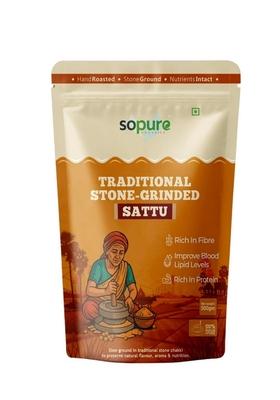 Sopure Organics Stone–Grinded Sattu Atta | Traditional Slow Ground Flour Improves Digestion, Rich In Fiber, Nutrients & Protein Natural, Healthy Gluten Free Chana (500 Gm (Pack Of 1))