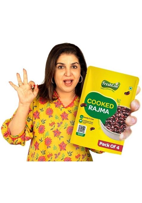 Freshcon Cooked Rajma | Boiled Ready To Eat Ideal For Indian Curry & Quick Salads Nutritious Healthy Food Kidney Beans/Pinto Beans 1Kg 250Gm Each Pack Of 4