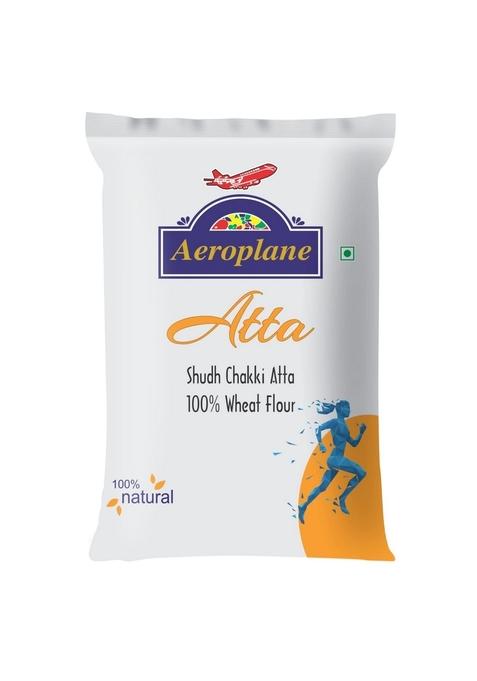 Aeroplane Chakki Fresh Atta, 5Kg Wheat Flour Sudh Atta Rich In Fiber & Protein (Pack Of 1, 5Kg)