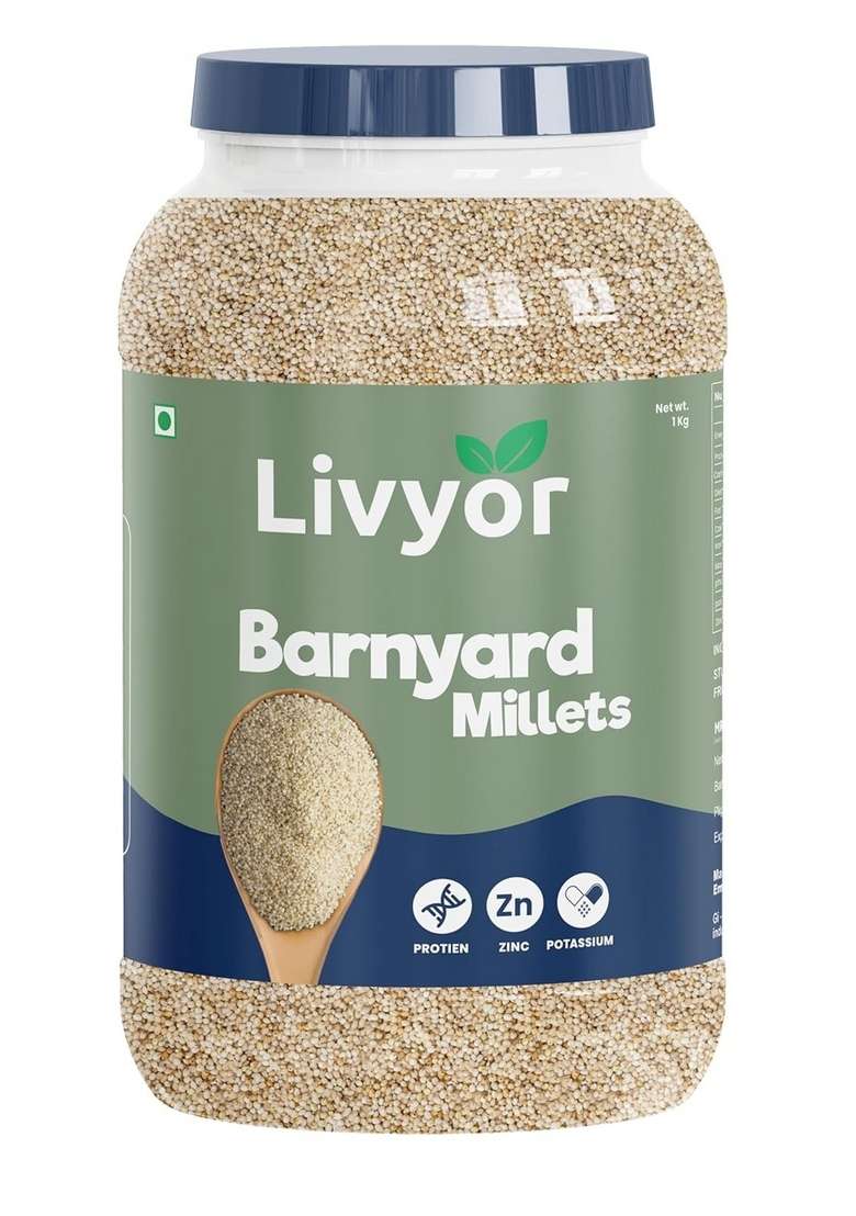 Livyor Barnyard Millets For Eating - 1Kg | Cooks In 15-20 Minutes Rich Protein And Minerals Rice Replacement High Fibre Unpolished Gluten Free Ideal Fasting Sanwa/Bhagar/Kuthiraivally/Udalu Pack Of 1 - Indya