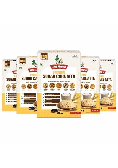 Jab Marji Sugar Care Atta For Diabetes 1Kg | 80% Millets Low Gi Flour Jowar, Barley, Chana Dal, Amaranth, Kodo Control Multigrain Weight Loss Rich In Iron, Calcium, Protein & Fibre