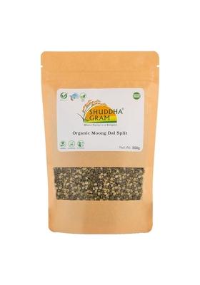 Shuddha Gram Organic Moong Dal Split (Green) - 500Gm | Chilka 100% Natural, Gluten Free And No Preservatives