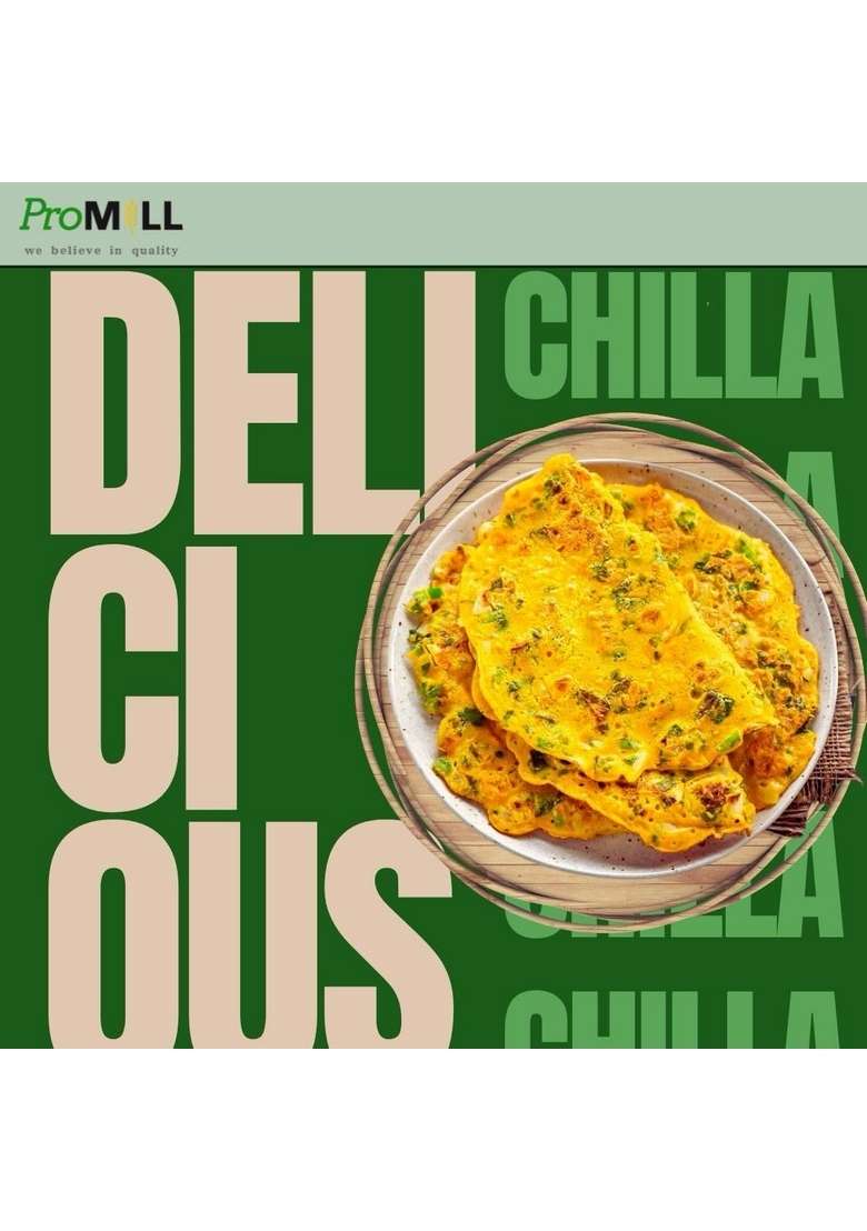 Promill Moong Dal Chilla Atta (Masala Mix) (500Gm) Healthy And Tasty High In Fibre & Protein - Indya