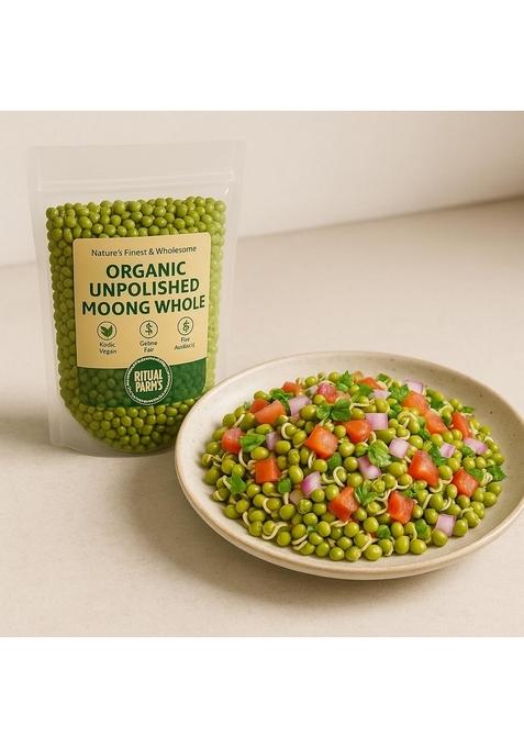 Ritual Farms Natural Unpolished Moong Whole | Green Gram Naturally Rich Source Of Protein Indian Pulses For Cooking And Daily Use Ideal Preparing Vegetarian Dishes (1Kg)