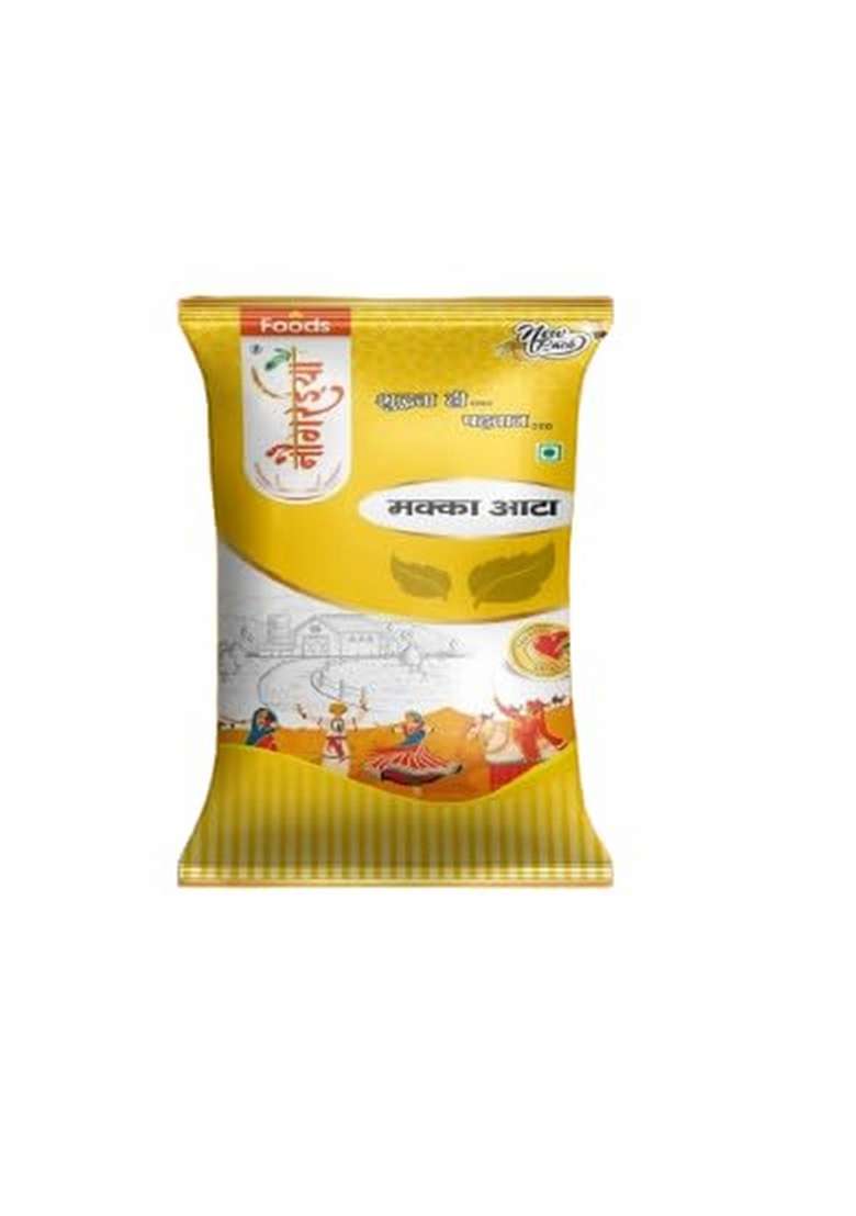 Naugriya Makka Flour | 100% Pure Maize Gluten-Free & Rich In Fiber Ideal For Makki Ki Roti, Cornbread Nutrient-Rich Easy To Digest No Preservatives Traditional Indian Atta 1 Kg - Indya