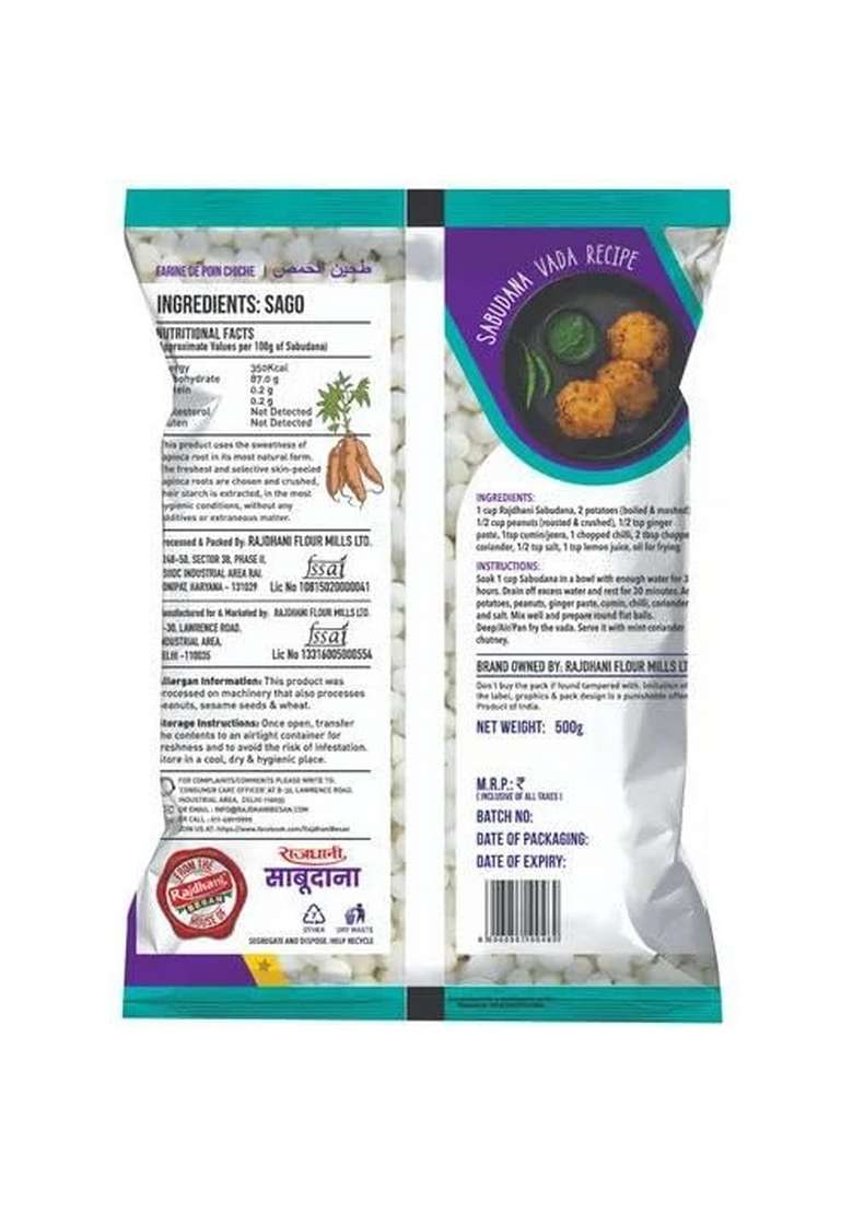 Rajdhani Organic Sabudana 500G (Pack Of 2) | Sago - Indya
