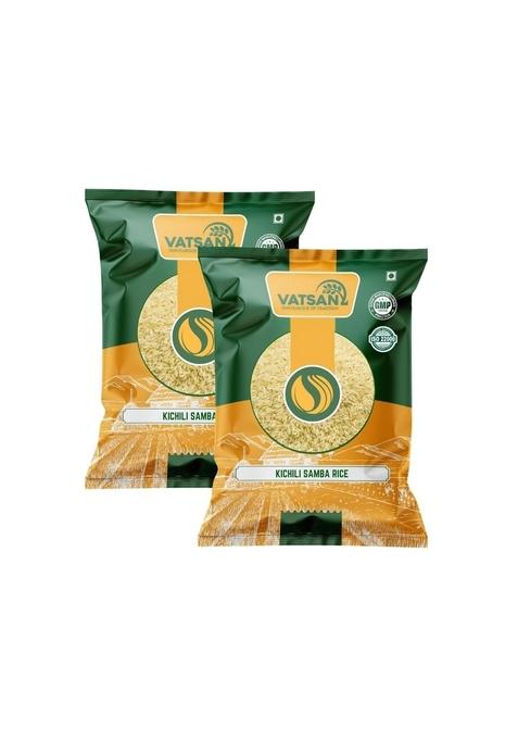 Vatsan Kichili Samba Rice 1Kg (Pack Of 2) – Traditional South Indian Aromatic White | Natural & Unpolished Heritage Grain Ideal For Daily Cooking, Digestion Balanced Diets