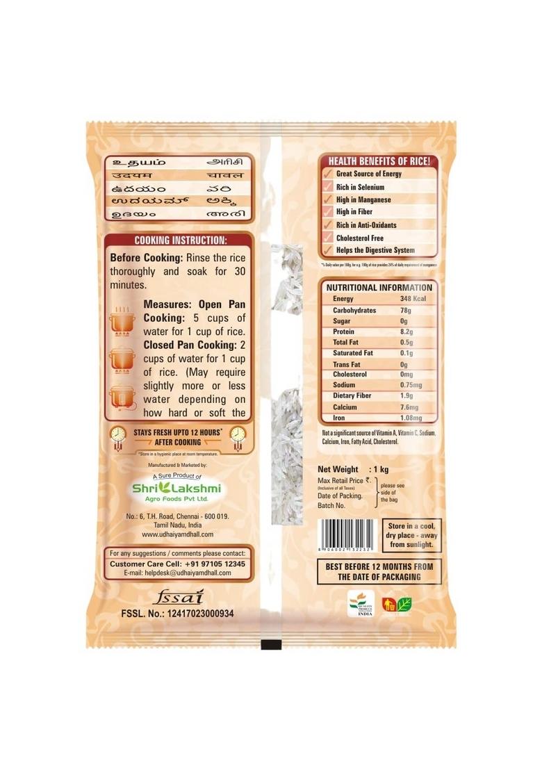Udhaiyam I Perfectly Aged, Long Grained Raw Rice (1 Kg)