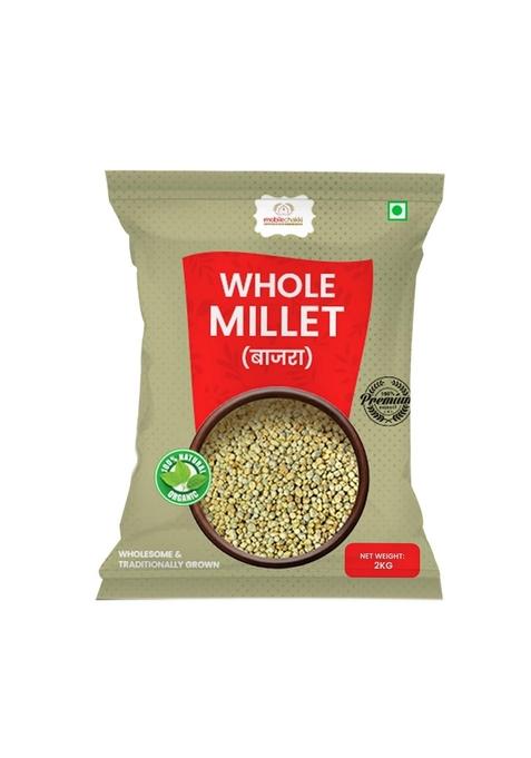 Mobile Chakki Sabut Bajra | Whole Pearl Millet Natural, Unpolished, Gluten-Free High Fiber & Iron Traditional Indian Grain For Flour, Khichdi, Porridge Farm Fresh