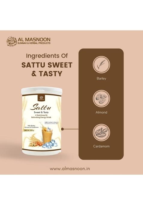 Al Masnoon Sweet Sattu With Barley, Almond & Cardamom/A Nutritional Delicious Energy Drink 250G(Pack Of 1)