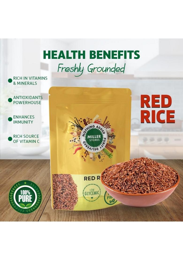 Miller Stores The Premium Red Rice 1 Kg | Nutritious And Flavorful Whole Grain Rich Source Of Iron, Vitamins Antioxidants Gluten Free No Additives