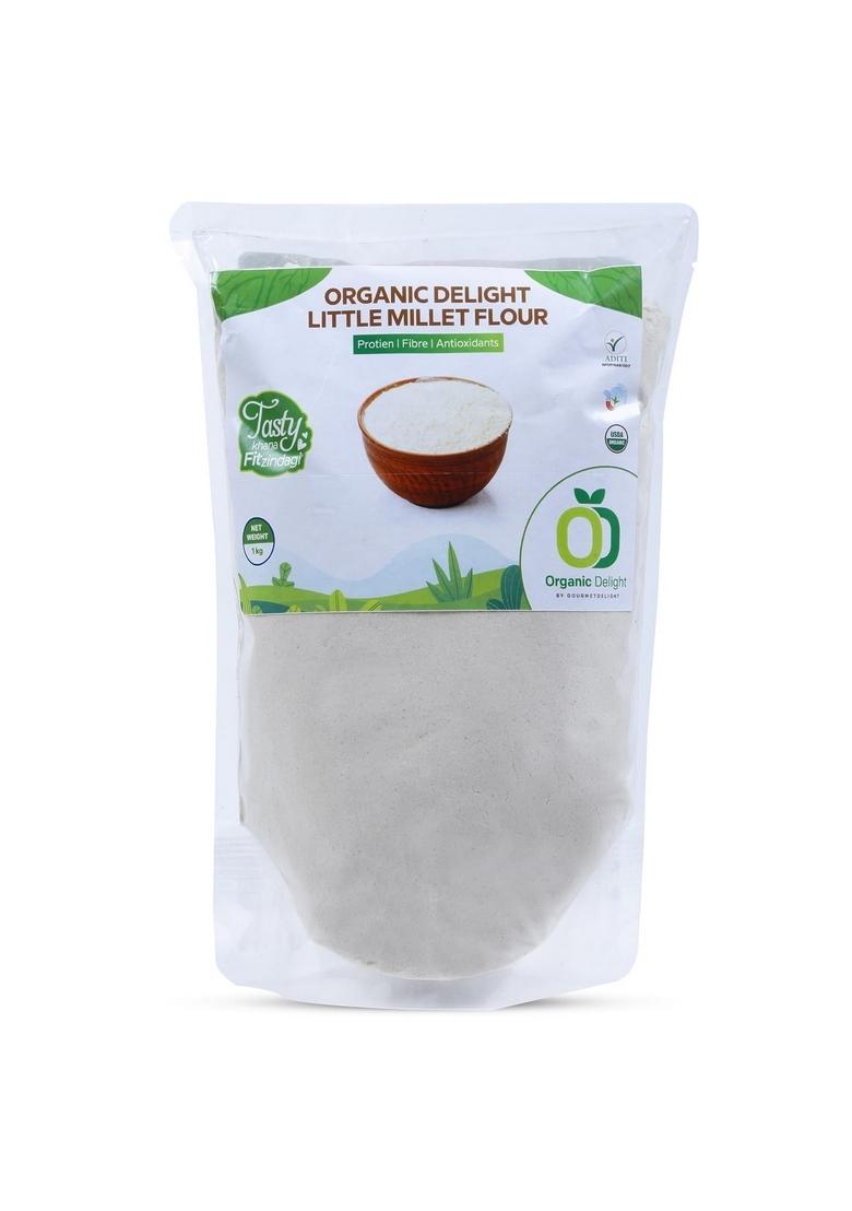 Organic Delight 100% Natural Little Millet Flour/Atta | Low Gi Atta For Healthy Cooking & Baking Gluten Free High Protein Fiber Great Roti, Dosa, And (1 Kg)