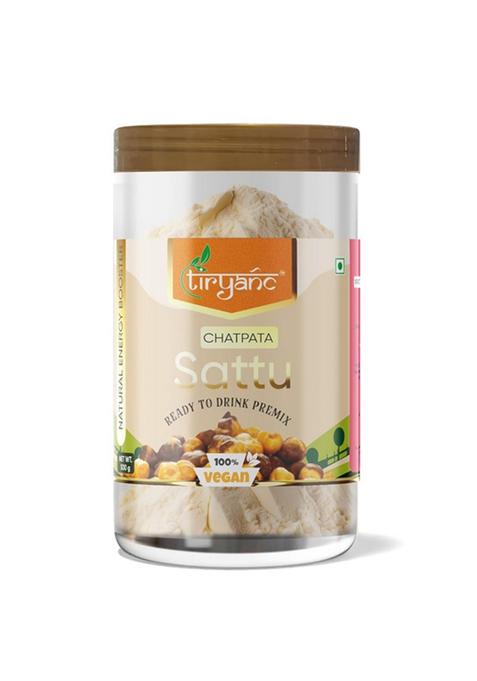 Tiryanc Chatpata Flavoured Sattu Premix Powder | Ready-To-Drink Roasted Mix Flour Healthy Protein Sattoo Drink Quick Energy Booster No Chemicals Or Preservatives (500Gm)