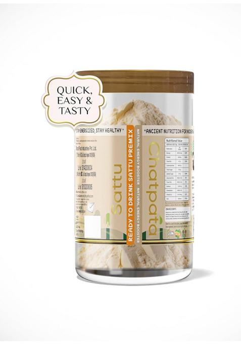 Tiryanc Chatpata Flavoured Sattu Premix Powder | Ready-To-Drink Roasted Mix Flour Healthy Protein Sattoo Drink Quick Energy Booster No Chemicals Or Preservatives (500Gm)