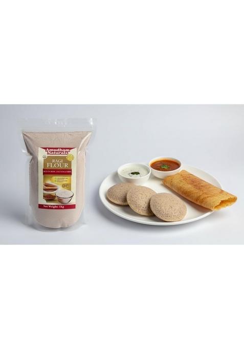 Amudham Naturals 100% Pure Ragi Flour, Traditional Indian Finger Millet No Added Preservatives, Gluten-Free, 1 Kg