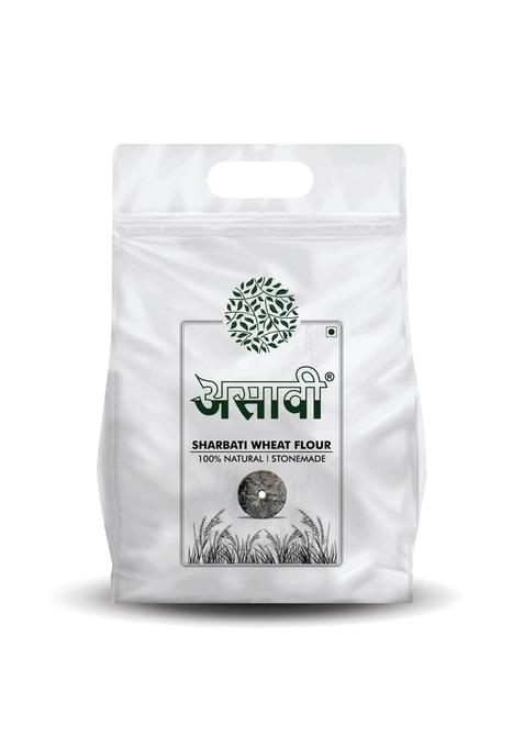 Asavi Asavi® 100% Natural Sharbati Wheat Flour I Desi Chakki Aata No Preservatives Or Chemicals Pack Of 2.5 Kg