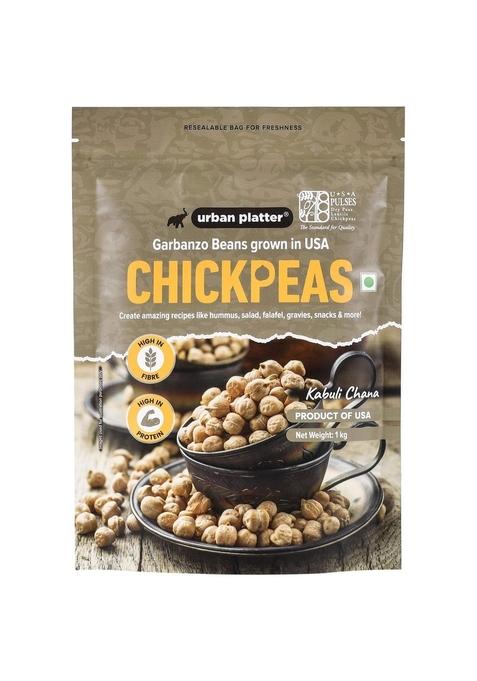 Urban Platter Usa Chickpeas, 1Kg (Kabuli Chana | Garbanzo Beans High In Fibre & Protein)