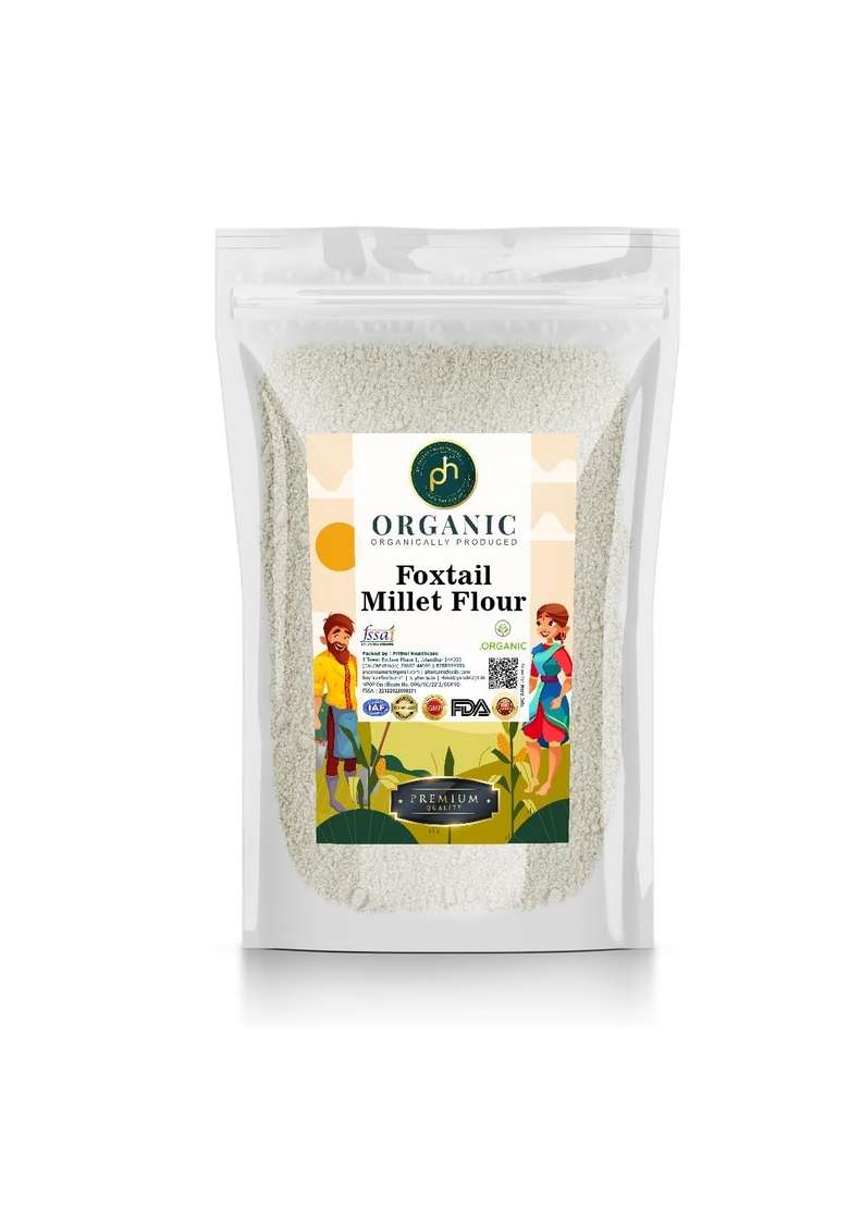 Ph Phs Organic Foxtail Millet Flour 1 Kg Usda Npop Certified | Gluten Free Thenai/Korralu/Kangni Millets Whole Grains Pack Low Gi High Fibre Helpful In Diabetes - Indya
