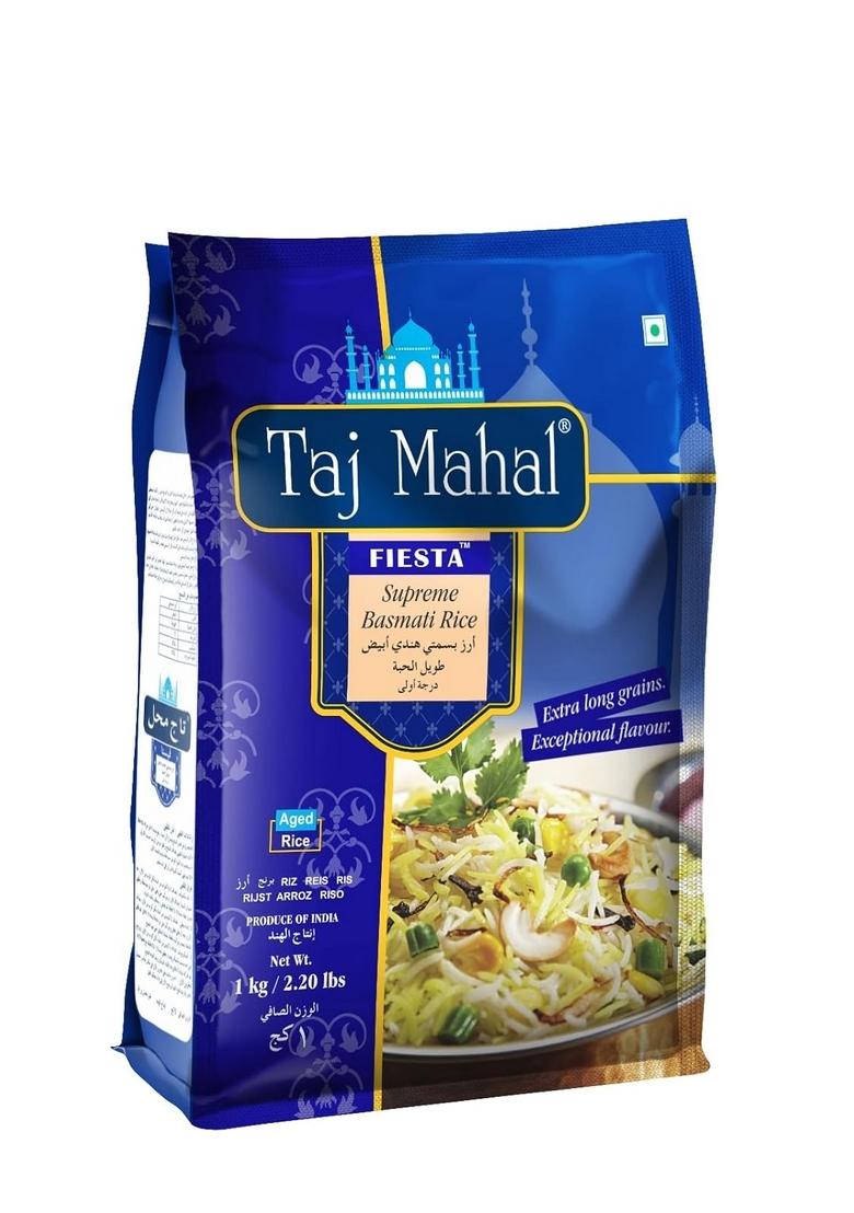 Taj Mahal Fiesta Supreme Basmati Rice | Extra Long Premium Grain Aged & Fragrant 1Kg Pack