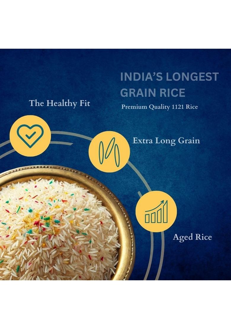 Taj Mahal Fiesta Supreme Basmati Rice | Extra Long Premium Grain Aged & Fragrant 1Kg Pack