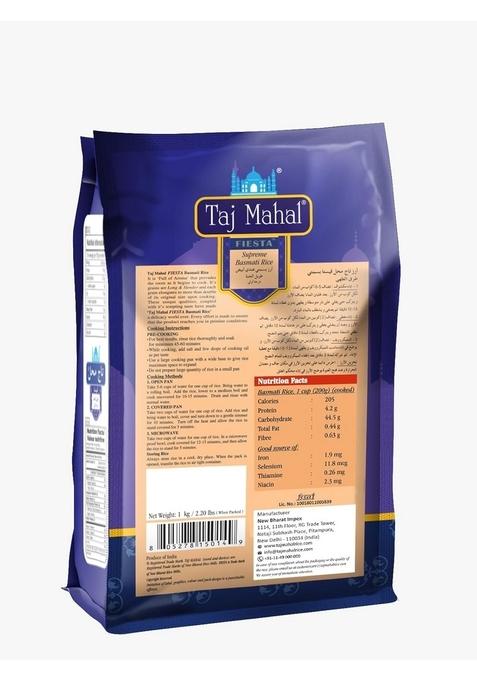 Taj Mahal Fiesta Supreme Basmati Rice | Extra Long Premium Grain Aged & Fragrant 1Kg Pack