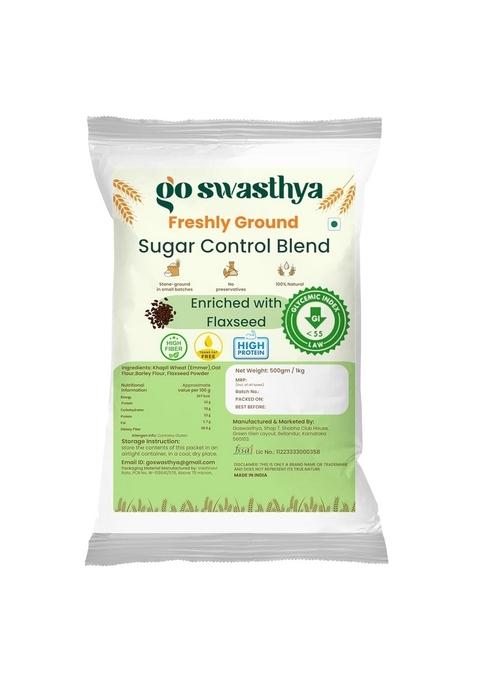 Goswasthya Sugar Control Atta | 4 In1 Whole Super Grains Khapli Oats Barley And Flax Seeds Soft Roti High Fiber| Support Management| Low Gi|