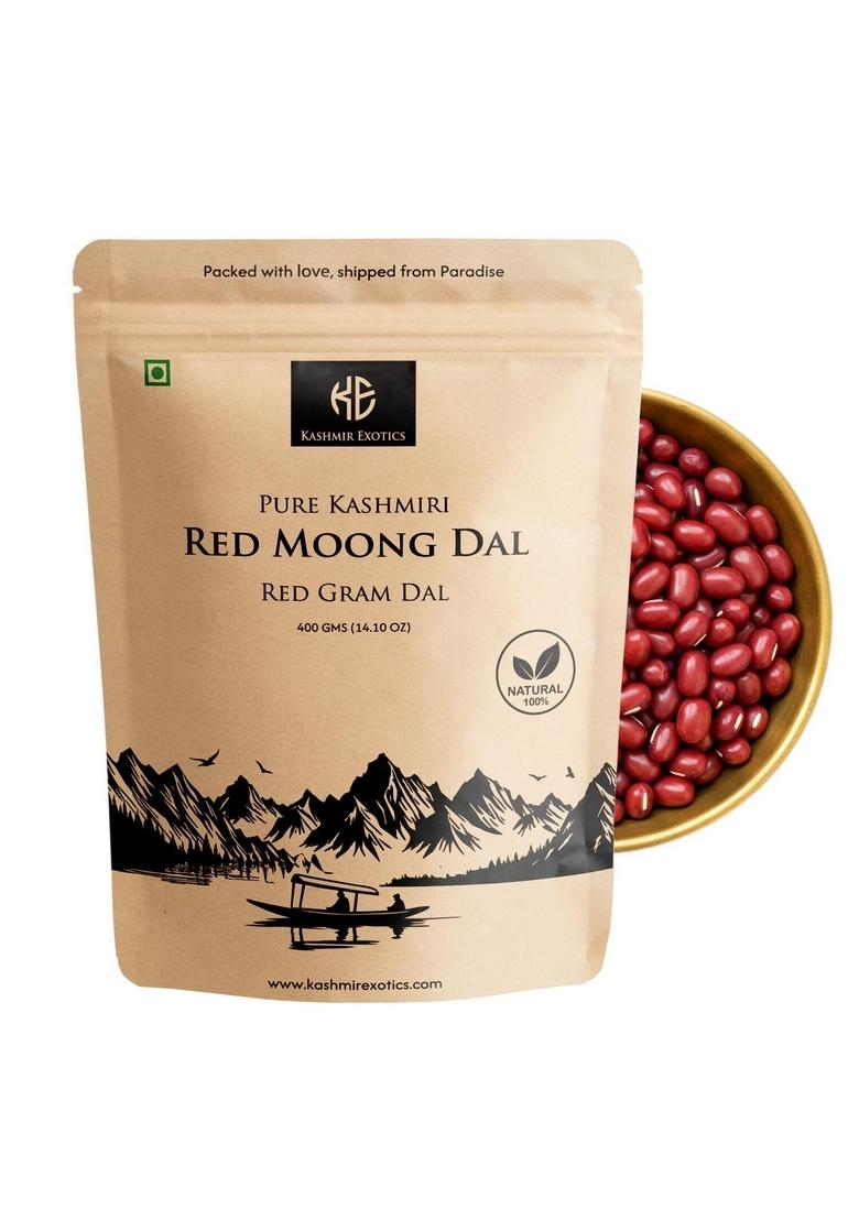 Kashmir Exotics Premium Kashmiri Red Mong Dal 400G – 100% Natural, Whole Gram Rich In Protein, Fiber & Essential Minerals Healthy Pulse For Everyday Cooking