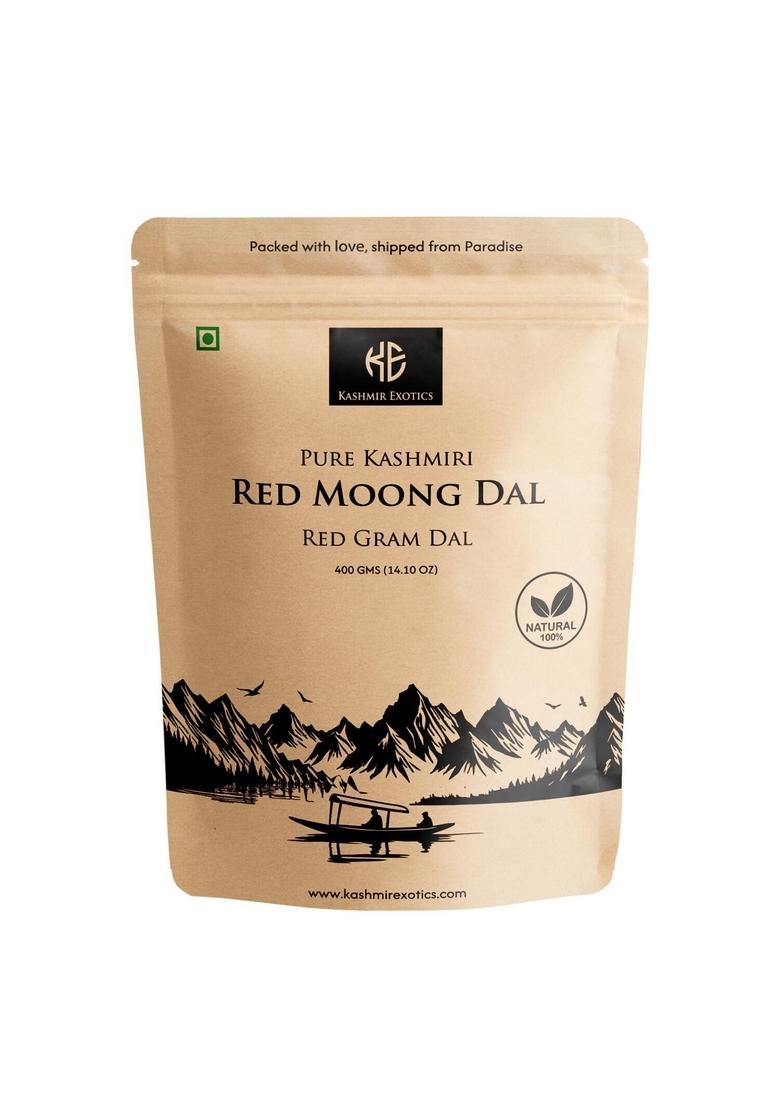 Kashmir Exotics Premium Kashmiri Red Mong Dal 400G – 100% Natural, Whole Gram Rich In Protein, Fiber & Essential Minerals Healthy Pulse For Everyday Cooking