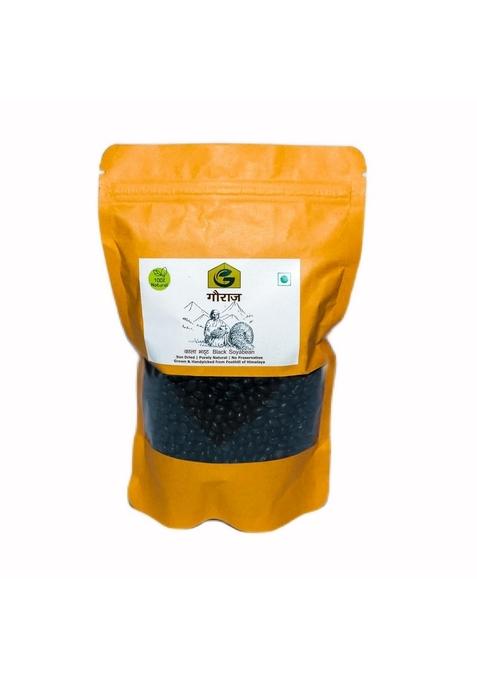 गौराज Gauraaj Black Soyabean - 500G | Kala Bhatt, Beans Taste Of Himalayas Pure And Natural High In Protein & Fiber Pesticides Preservative Free Sourced From Uttarakhand