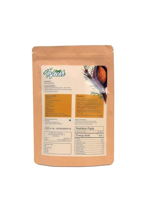 Infresh Natural Almond Flour|Superfine |With Skin| Ideal For Baking And Roti'S| Low-Carb | Keto Friendly| Gluten Free