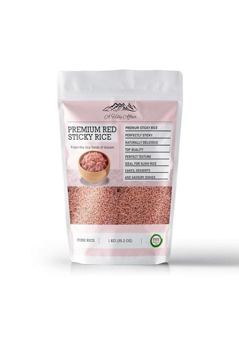 A Hilly Affair Red Sticky Rice – 1 Kg | Traditional Indigenous Naturally Texture Low-Calorie, Low-Fat, Cholesterol-Free Rich In Antioxidants Ideal For Healthy & Wholesome Meals
