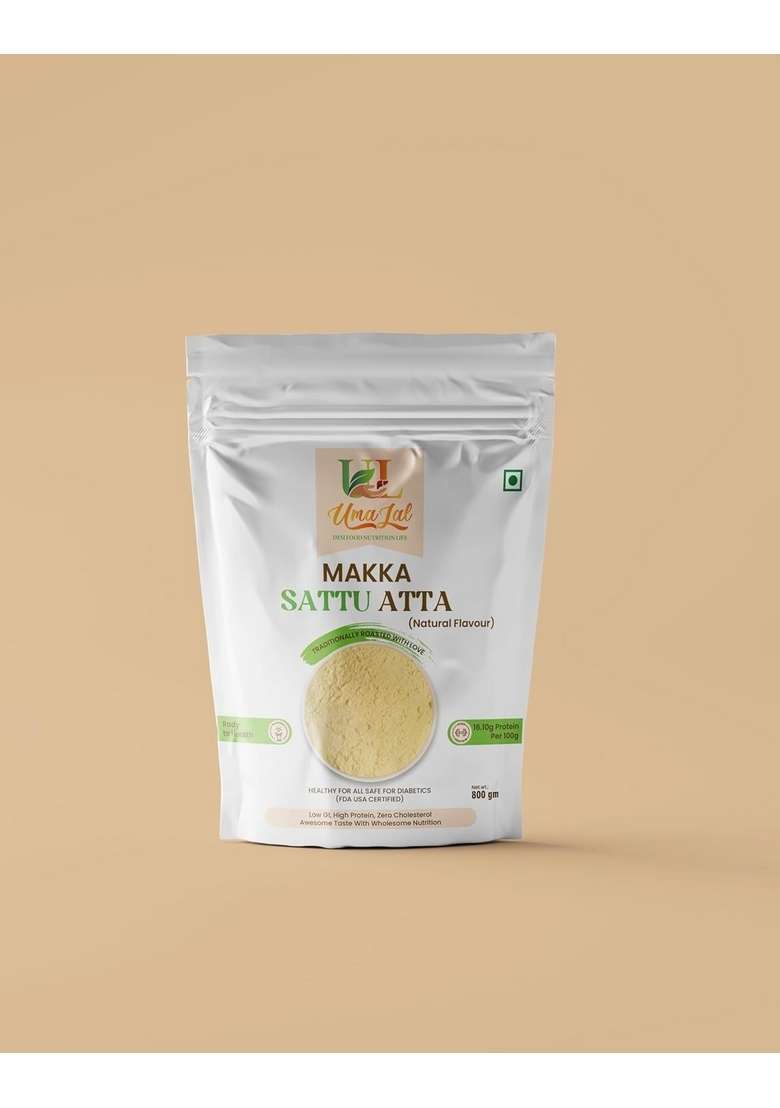 Engineer Bhuja Desi Bihari Makai Sattu Powder Stone Ground Maize Flour High Protein Fiber Rich Roasted Makk Atta 800Gm Pack - Indya