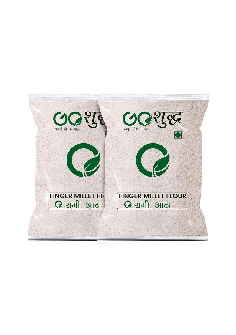 Goshudh Ragi Atta (Finger Millet Flour)|1 Kg Each (Pack Of 2)| Combo Offer| Kitchen Essentials| Cereal Grain Flour| Boosts Immunity, Skin & Hair Health| Good For Digestion