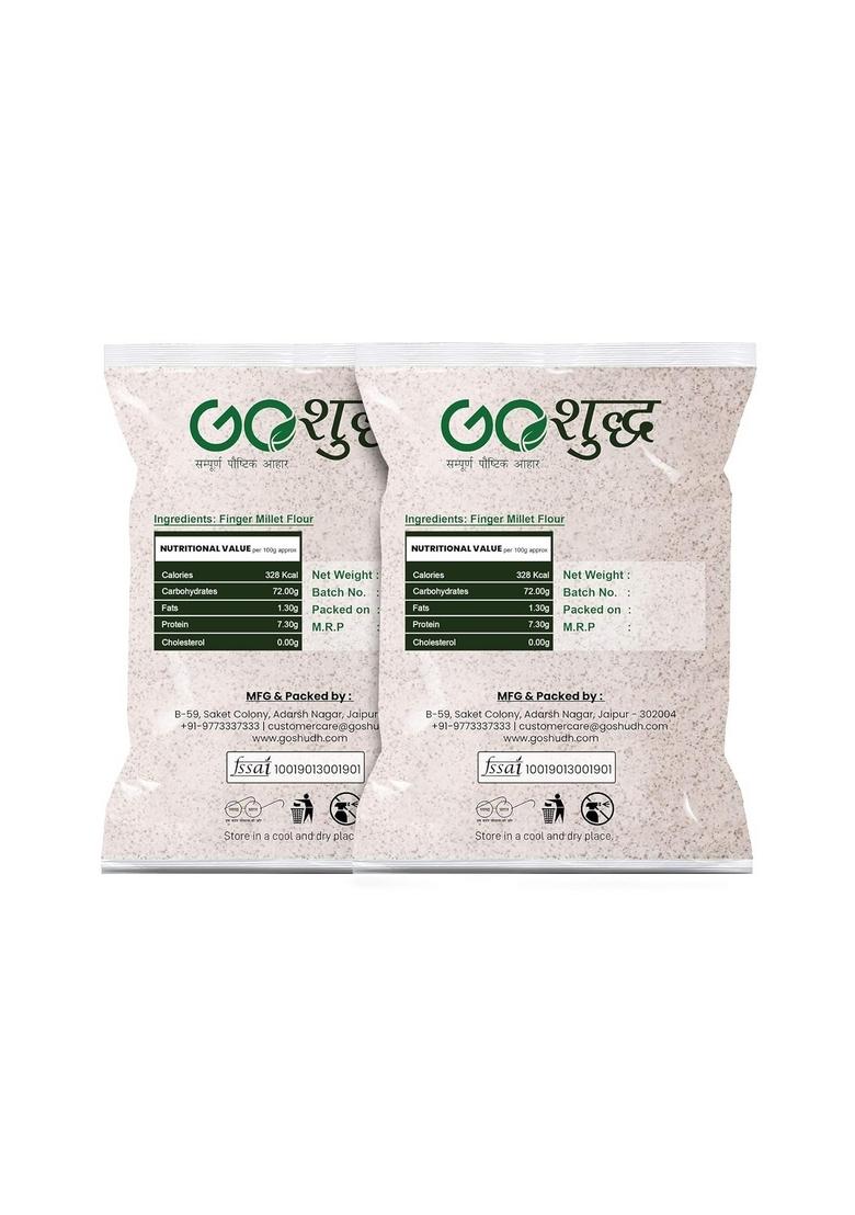 Goshudh Ragi Atta (Finger Millet Flour)|1 Kg Each (Pack Of 2)| Combo Offer| Kitchen Essentials| Cereal Grain Flour| Boosts Immunity, Skin & Hair Health| Good For Digestion