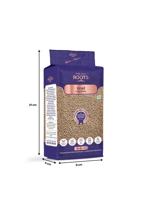 Wings Impex Roots Urad Gota White 500 G | Whole Protein-Rich & Unpolished Pulses Vaccum Packed