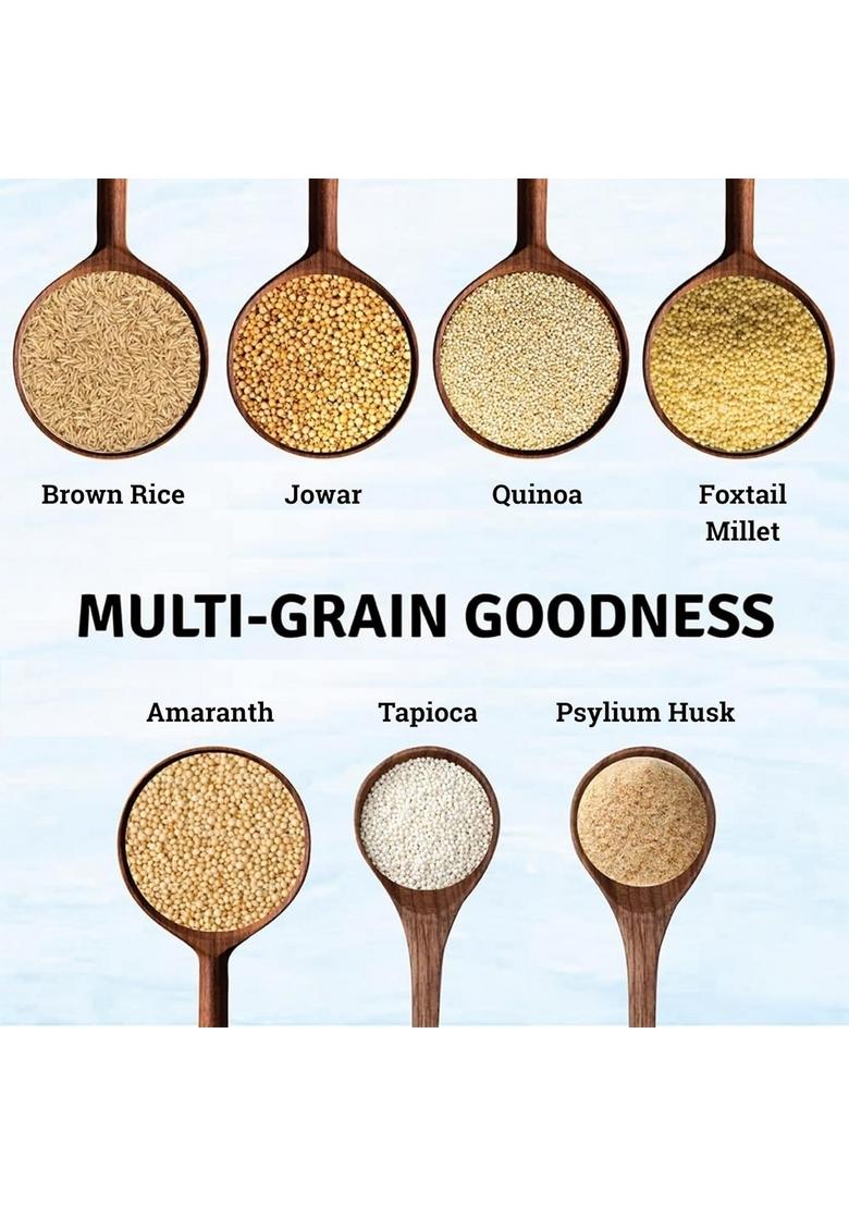 Jus' Amazin Certified Gluten Free Atta (1Kg) | Makes Fluffy & Soft Chapatis Multigrain (Millets, Quinoa, Amaranth) (Lab Tested) Multipurpose (Chapati, Poori, Paratha, Baking)