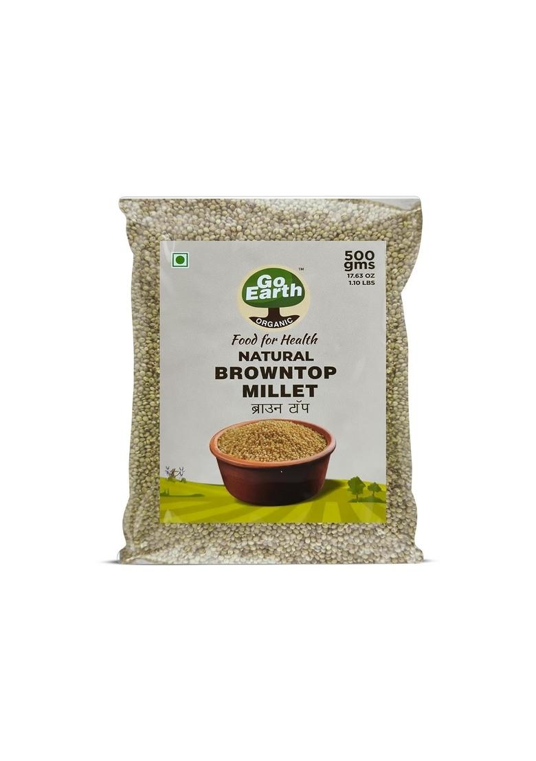 Go Earth Organic Brown Top Millet, 500Gm | Natural, Organic, Unpolished Choti Kangni, Andu Korralu Korale, Vrat Food For Fasting Gluten Free, High Fibre, Protein, Low Gi, Vegan