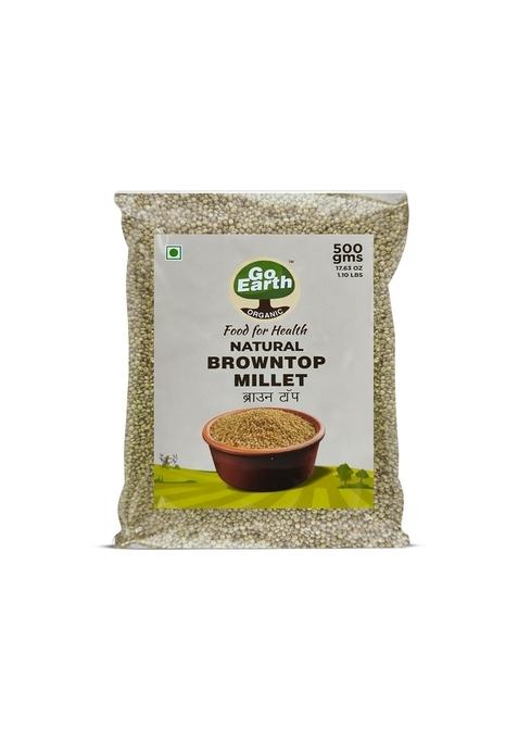 Go Earth Organic Brown Top Millet, 500Gm | Natural, Organic, Unpolished Choti Kangni, Andu Korralu Korale, Vrat Food For Fasting Gluten Free, High Fibre, Protein, Low Gi, Vegan