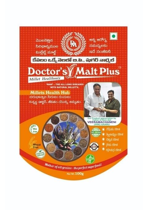 Doctor Rice - Diabetic Doctor'S Malt Plus Sprouted Millets Health Mix Powder- 100 Grms (Pack Of 4)