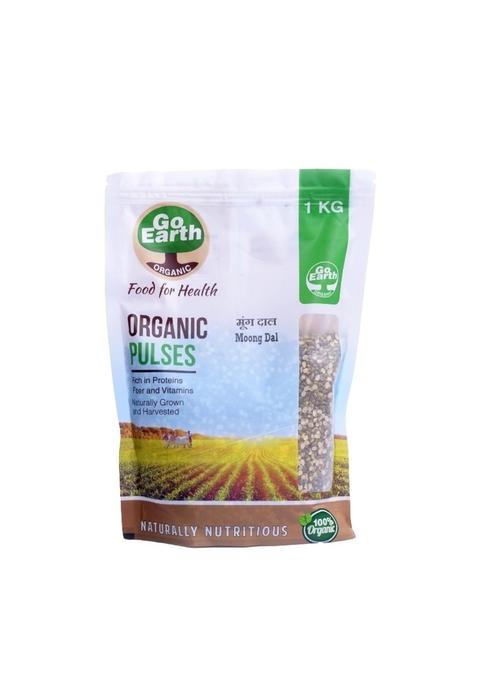 Go Earth Organic Moong Dal Chilka/Split Green Gram, 1Kg | Rich In Protein High Nutrients No Additives Certified Mung Dal, Mug Yellow Lentils