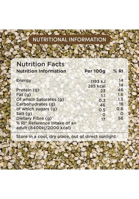 Go Earth Organic Moong Dal Chilka/Split Green Gram, 1Kg | Rich In Protein High Nutrients No Additives Certified Mung Dal, Mug Yellow Lentils