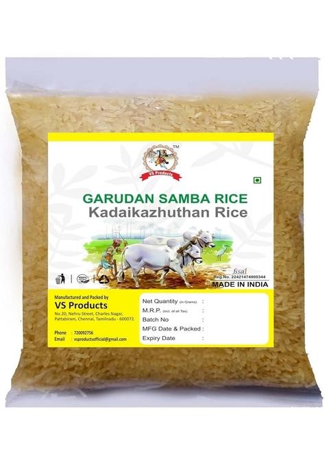 Vs Products Garudan Samba Rice, 950 Grams, Kadaikazhuthan Rice Boiled Brown Grams