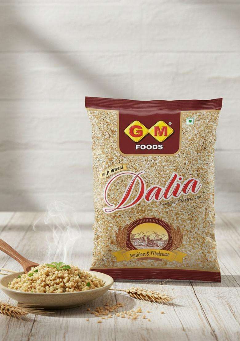 Gm Foods Mp Dalia 500 Gram (Pack Of 3) | Natural Broken Wheat For Healthy Digestion High Fiber, Protein-Rich, Easy To Cook Unpolished Gehu Khichdi, Upma & Porridge No Preservatives - Indya