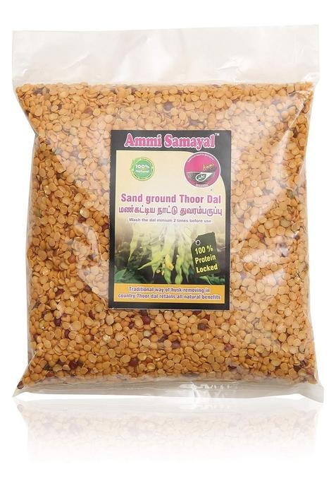 Ammi Samayal Sand Ground Toor Dal | Premium Unpolished Arhar Rich In Protein Organic Cholesterol-Free Adhaki Traditional South Indian Flavor 1 Kg Pack