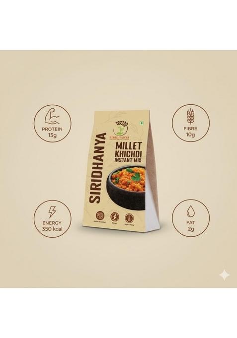 Siridhanya Millet Khichdi Instant Mix | Ready To Cook Breakfast High Fibre Savoury Tasty Homemade Style In Minutes Ideal For Busy Mornings & Light Meals (450G Pack Of 1)